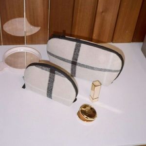 BEIS Cosmetic Pouch Set - Plaid Beige